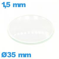 Verre en verre minéral bombé pour montre circulaire 35 mm