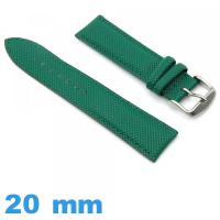 Bracelet de montre  Vert Cuir Vegan 20mm Texturé