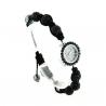 bracelet Shamballah unisexe noir crystal