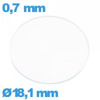 Verre plat montre verre minéral 18,1 mm circulaire