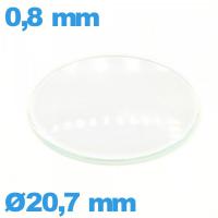 Verre en verre minéral circulaire bombé 20,7 mm de montre