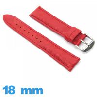 Bracelet montre Rouge Cuir Vegan Texturé Rembourré 18 mm