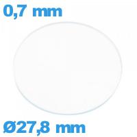 Verre 27,8 mm circulaire plat de montre verre minéral