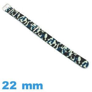 Bracelet montre Nato 22 mm Esprit Militaire Bleu Textile