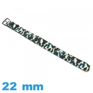 Bracelet Nylon 22mm Bleu-vert Style Marine Pour Montre - Compatible Seiko, Citizen... - Neuf Sans étiquette