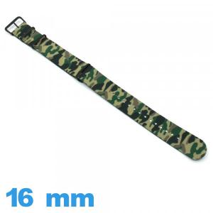 Bracelet Nylon Vert Camo pour montre 16 mm N.A.T.O