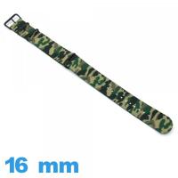 Bracelet Nylon Vert Camo pour montre 16 mm N.A.T.O
