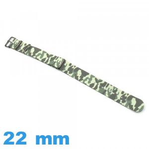 Bracelet N.A.T.O 22mm montre Camouflage Textile Vert clair