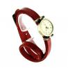 Bracelet long femme en cuir rouge