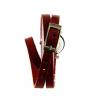 Bracelet long femme en cuir rouge