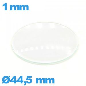 Verre pour montre 44,5 mm en verre minéral circulaire bombé