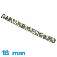 Bracelet 16mm Camo pour montre Vert clair N.A.T.O Textile