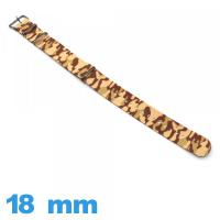 Bracelet N.A.T.O 18mm de montre Military Textile Marron