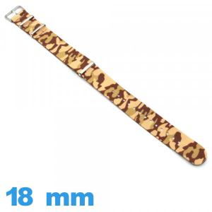 Bracelet de montre Nato Marron Camo Textile 18 mm