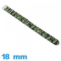 Bracelet Nato Nylon Vert 18mm Camouflage Militaire montre
