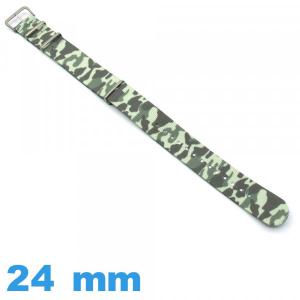 Bracelet N.A.T.O Textile Vert clair 24mm Camouflage montre