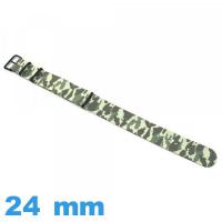 Bracelet Nato 24mm montre Camo militaire Nylon Vert clair