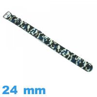 Bracelet de montre N.A.T.O 24mm Esprit Militaire Bleu tissu