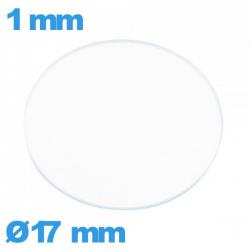 Verre plat en verre minéral circulaire pour montre 17 mm