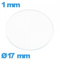 Verre plat en verre minéral circulaire pour montre 17 mm