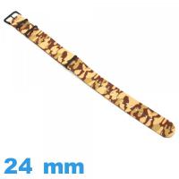 Bracelet montre Nato Marron Camouflage Militaire Textile 24mm