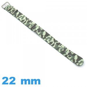 Bracelet tissu de montre 22 mm Nato Camouflage