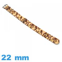 Bracelet montre N.A.T.O 22 mm Camouflage Marron Nylon