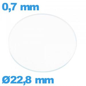 Verre plat en verre minéral circulaire pour montre 22,8 mm