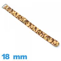 Bracelet tissu Marron Esprit Militaire de montre 18 mm N.A.T.O