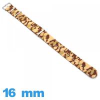 Bracelet Nato Textile Marron 16mm Camouflage de montre