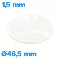 Verre circulaire 46,5 mm verre minéral bombé montre