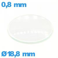 Verre en verre minéral circulaire bombé 18,8 mm pour montre