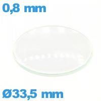 Verre circulaire 33,5 mm montre verre minéral bombé
