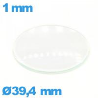 Verre en verre minéral bombé pour montre circulaire 39,4 mm