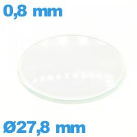 Verre bombé circulaire en verre minéral 27,8 mm montre