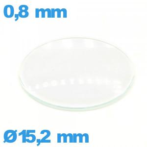 Verre circulaire 15,2 mm pour montre verre minéral bombé