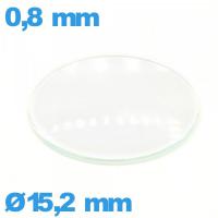 Verre circulaire 15,2 mm pour montre verre minéral bombé