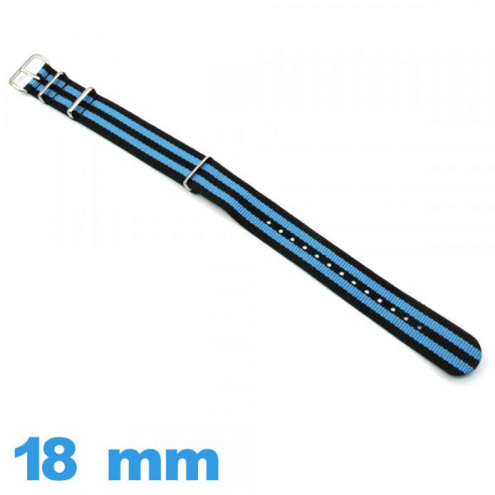 Bracelet de montre rembourrage épais grain croco navy bleu 18mm 20mm