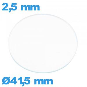 Verre plat 41,5 mm pour montre en verre minéral circulaire