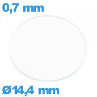 Verre plat verre minéral circulaire 14,4 mm pour montre