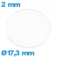 Verre plat en verre minéral pour montre circulaire 17,3 mm