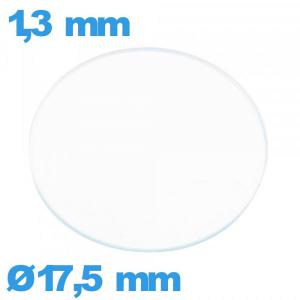 Verre plat verre minéral de montre circulaire 17,5 mm
