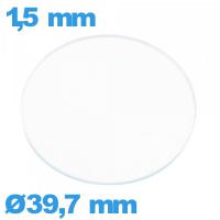 Verre plat 39,7 mm montre verre minéral circulaire