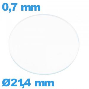 Verre montre 21,4 mm plat verre minéral circulaire