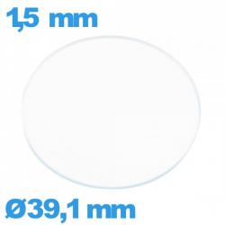 Verre plat verre minéral circulaire 39,1 mm pour montre