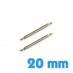 Pompes de montre par lot de 2 - 20 mm pas chères