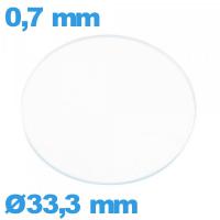 Verre plat montre verre minéral 33,3 mm circulaire