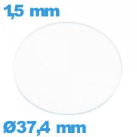 Verre plat en verre minéral circulaire pour montre 37,4 mm
