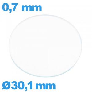 Verre plat verre minéral montre circulaire 30,1 mm