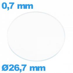 Verre plat 26,7 mm pour montre en verre minéral circulaire